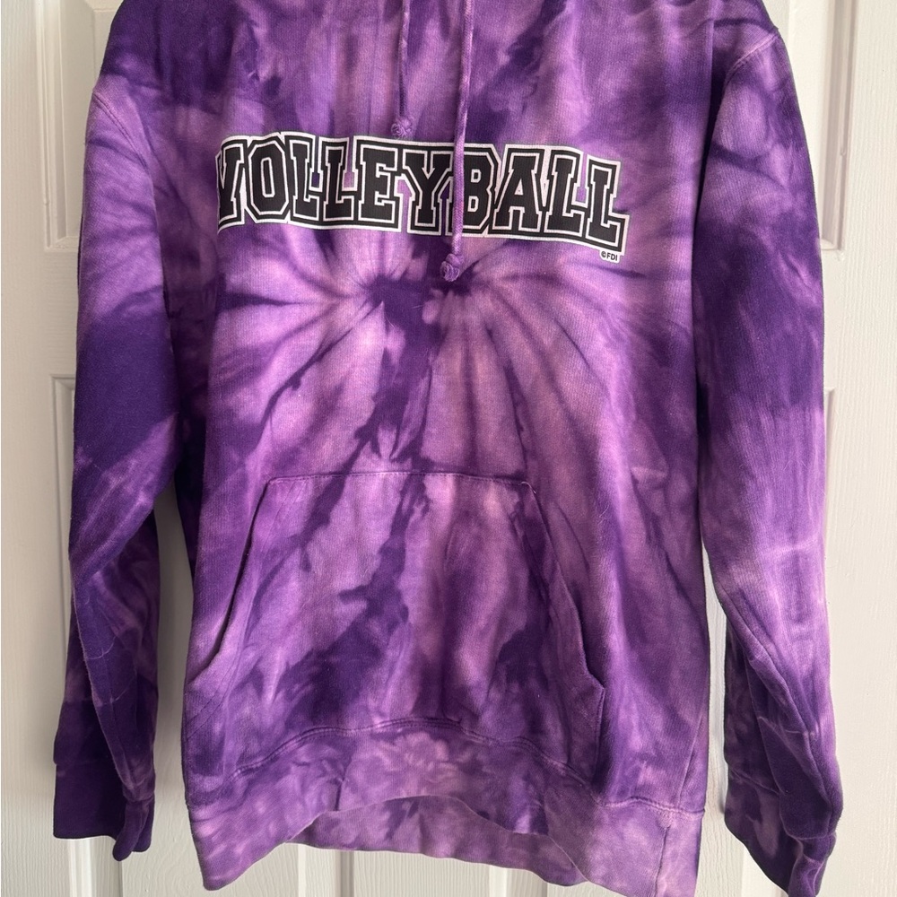 Tie-Dye Purple Volleyball Hoodie